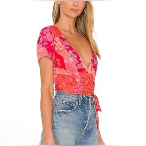 NWT free people paisley wrap crop Size:XS BUT WILL FIT SMALL pit to pit 18”